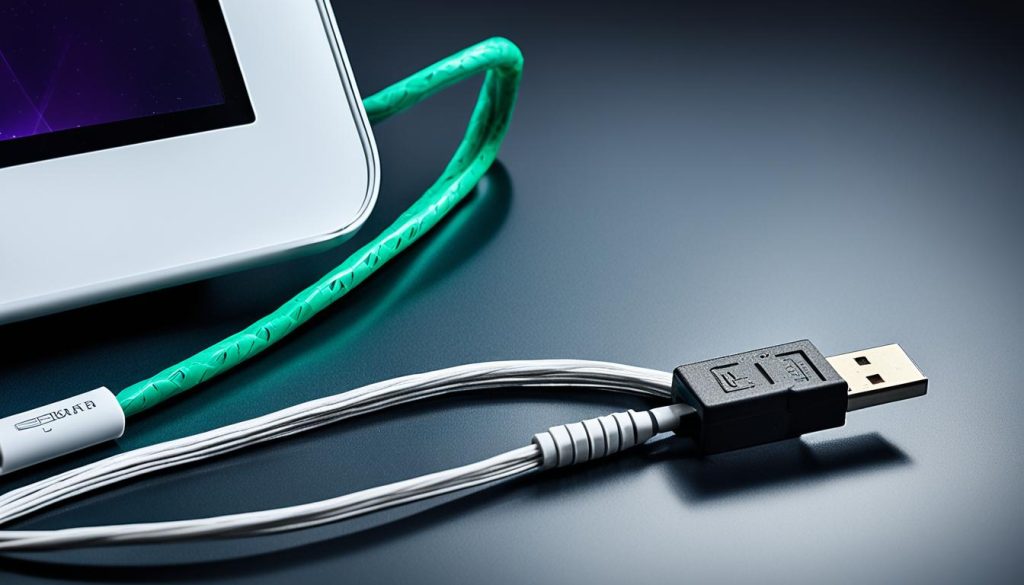 Cabo USB reforçado para tablets