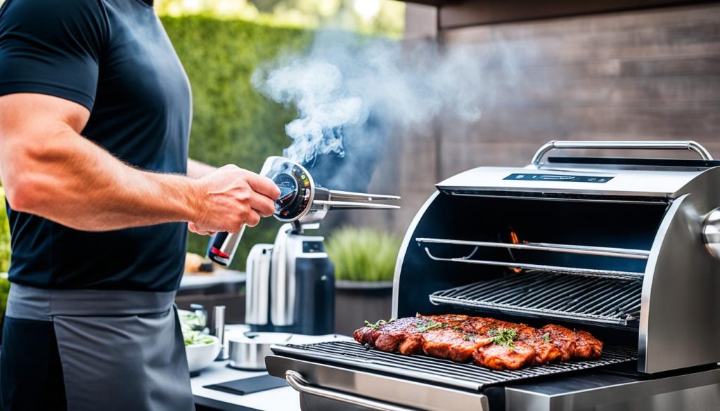 Equipamentos modernos para churrasco em ação