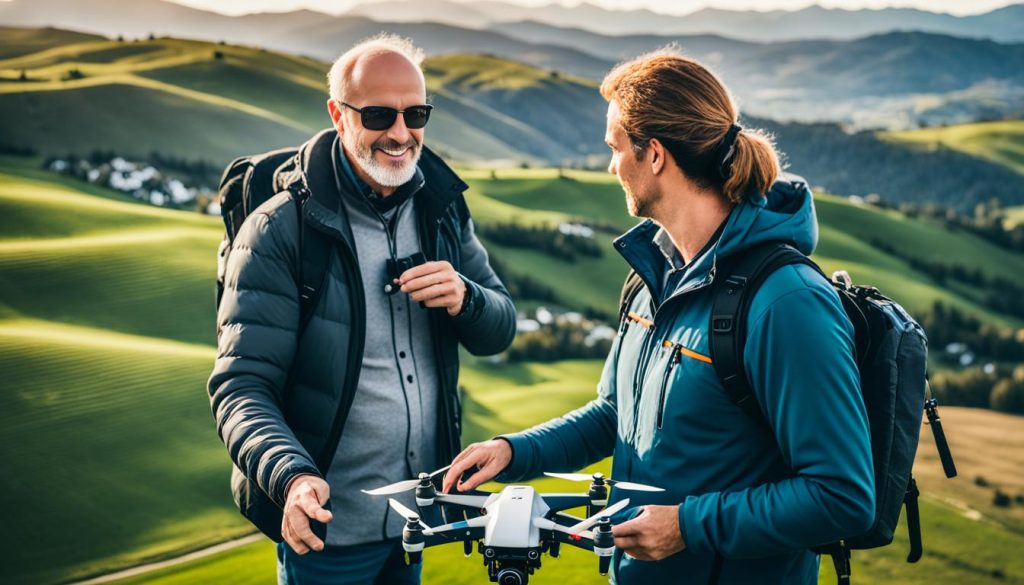 Planejamento de sessão de fotografia com drones