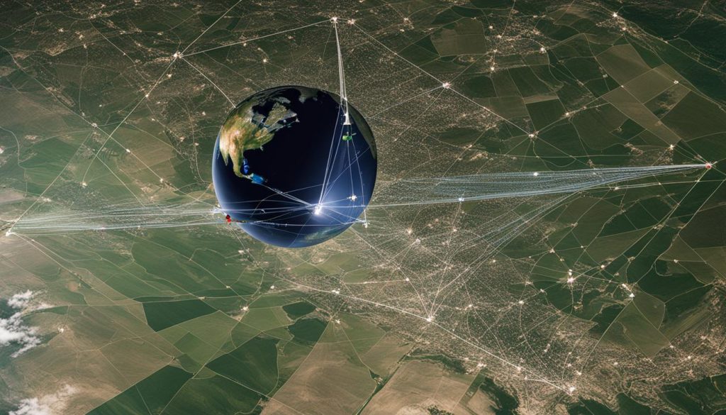 Triangulação de sinais dos satélites GPS