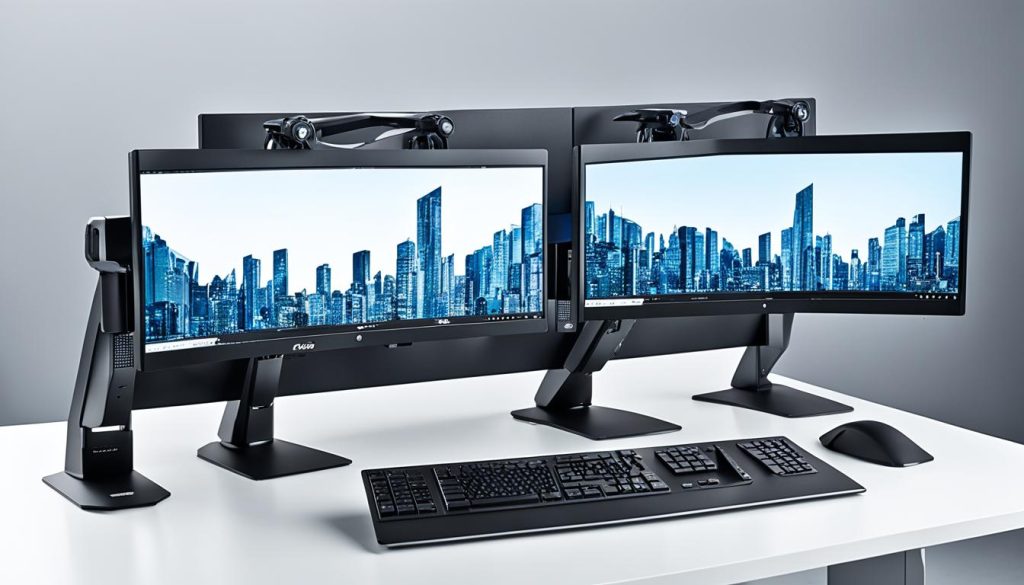 monitores ergonômicos com ajuste de altura